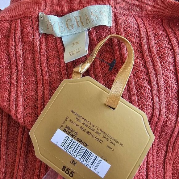 Ryegrass womens Sz 3X burn brick knit pullover sweatshirt - Picture 6 of 7